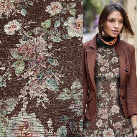 Knitted fabric with floral design 4794 Knitted fabric with floral design 4794