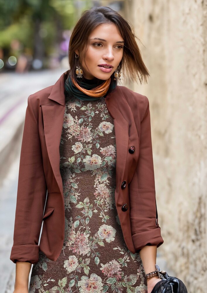 Knitted fabric with floral design 4794 Knitted fabric with floral design 4794