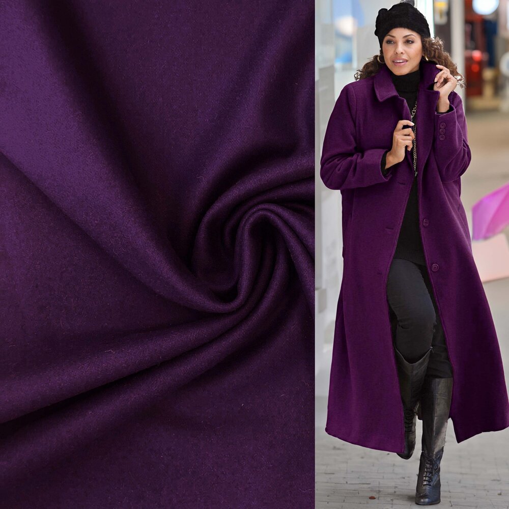 Wollen Mantel Stof KW22 - violet NIEUW!! Wollen Mantel Stof KW22 - violet NIEUW!!
