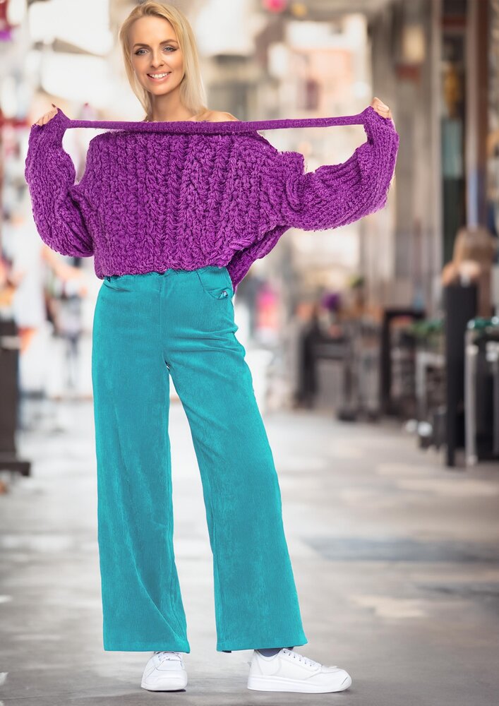 Cotton Corduroy Stretch AB37 - bright turquoise