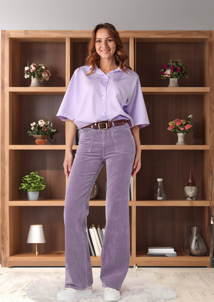 Katoen Corduroy Stretch AB38 - mauve Katoen Corduroy Stretch AB38 - mauve