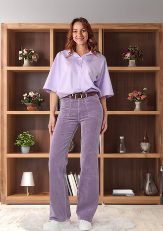 Velours côtelé coton stretch AB38 - mauve Velours côtelé coton stretch AB38 - mauve
