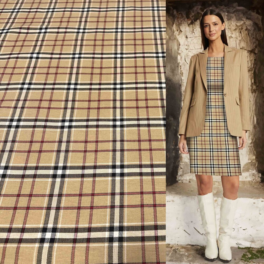 Gabardine Tartan 4842 - beige