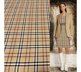 Gabardine-Tartan 4842 – Beige Gabardine-Tartan 4842 – Beige