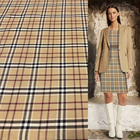 Gabardine Tartan 4842 - beige