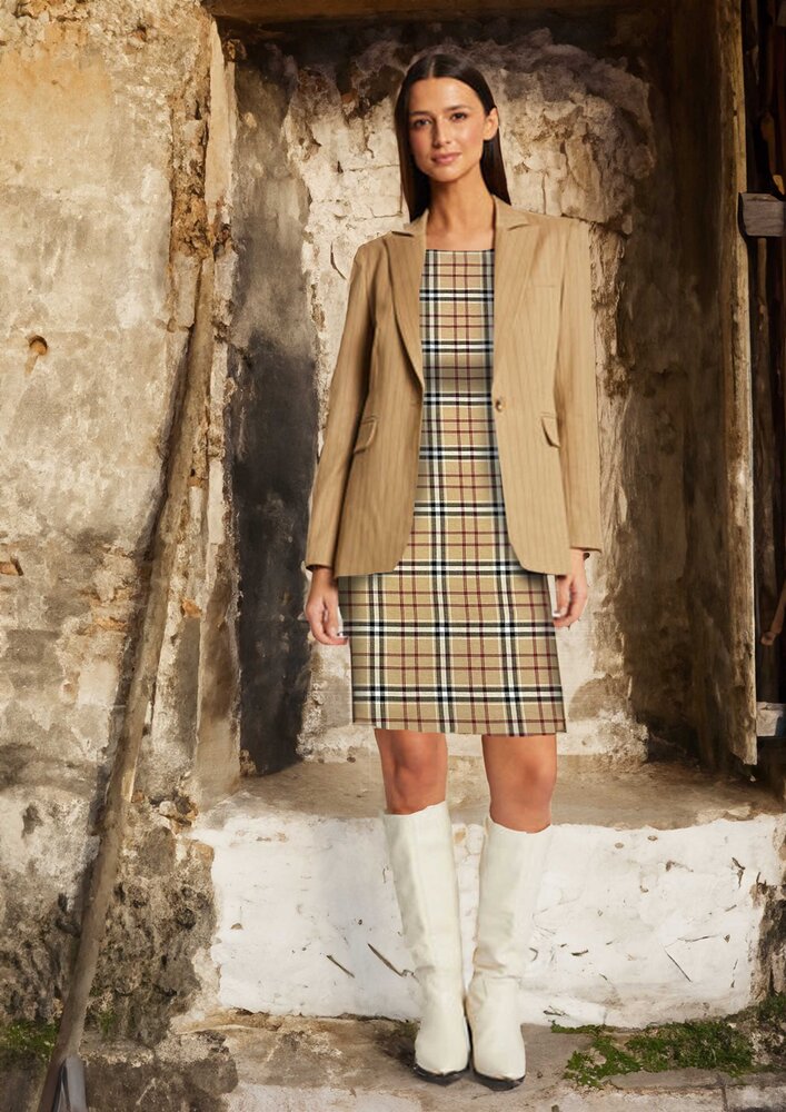 Gabardine Tartan 4842 - beige