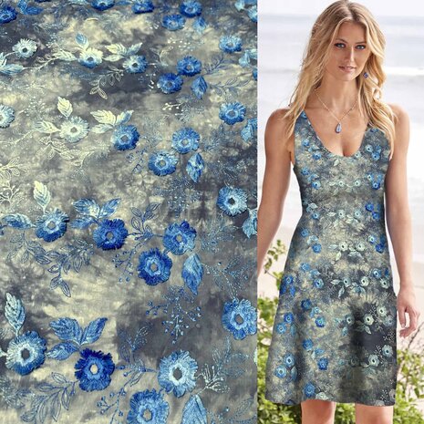 Baumwollbatist bestickt 4884 Baumwollbatist bestickt 4884