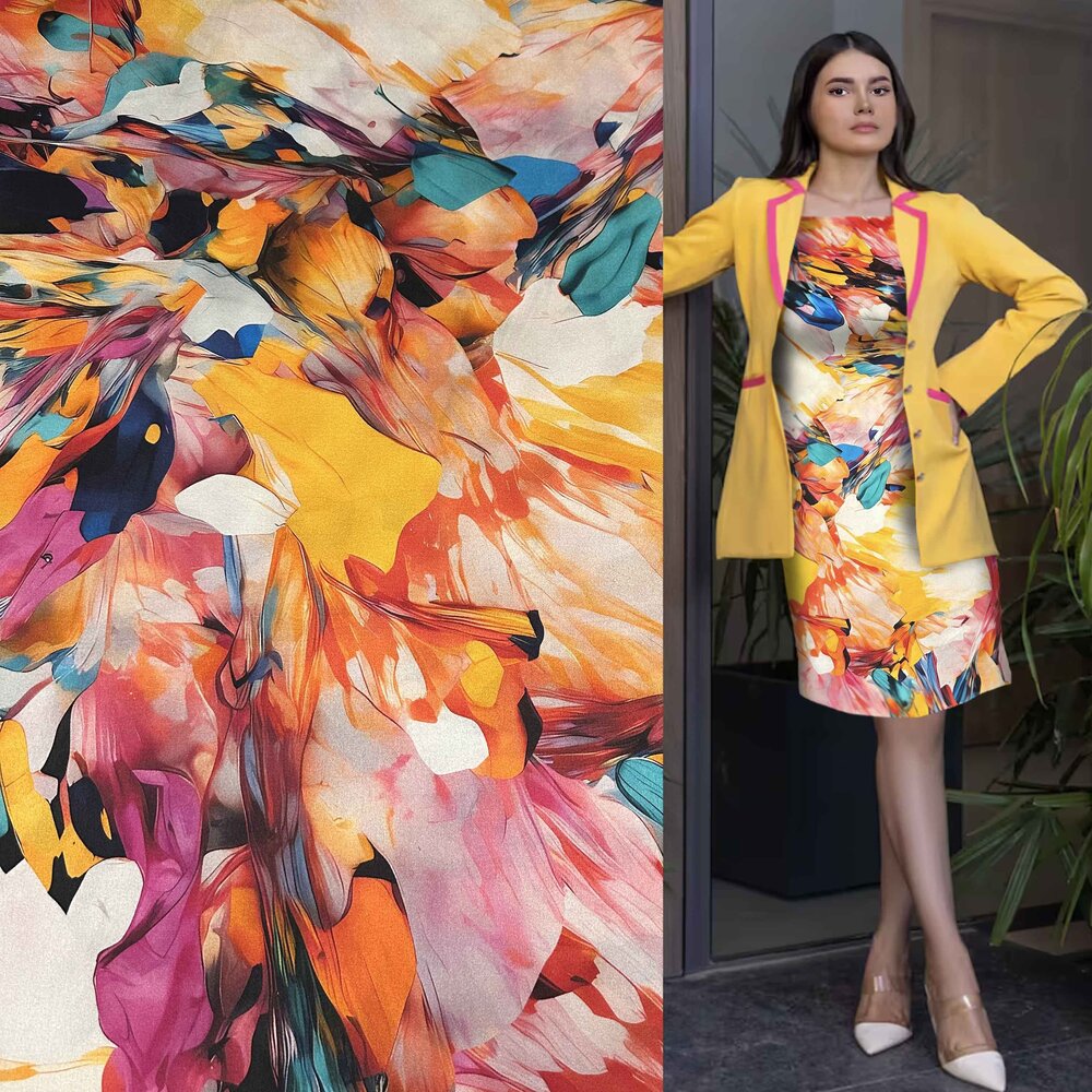 Jet d'encre en soie extensible 4962 Jet d'encre en soie extensible 4962