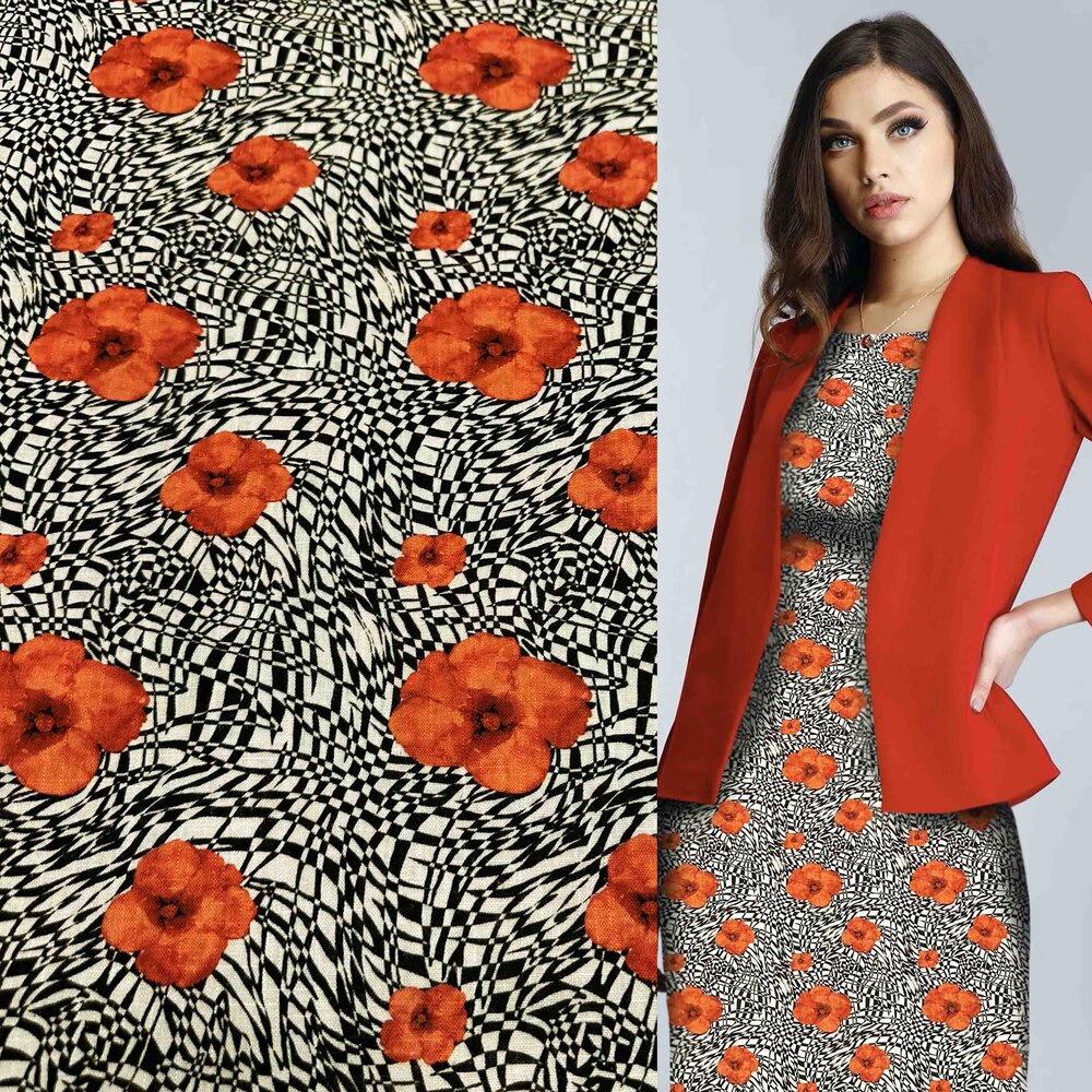 Jet d'encre en lin et viscose 4987 Jet d'encre en lin et viscose 4987