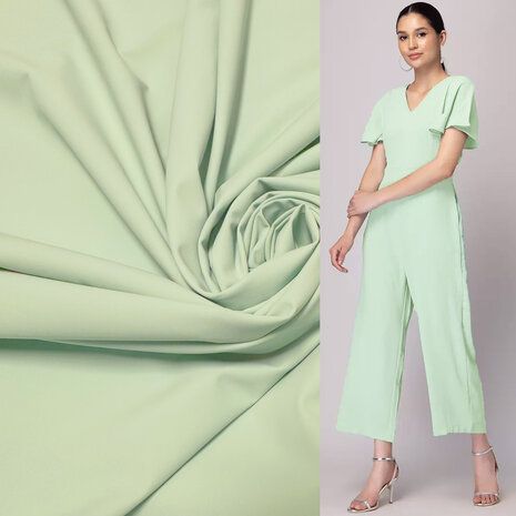 Italian Travel Stretch Jersey J32 - powder green Italian Travel Stretch Jersey J32 - powder green