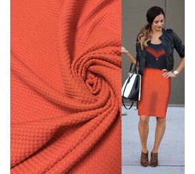 Tricot extensible à structure gaufrée 4997 - rouge