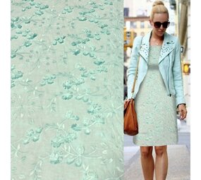 Cotton Batist Embroidered 5041 - turquoise