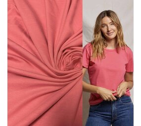 Jersey viscose 5077 - rose corail Jersey viscose 5077 - rose corail