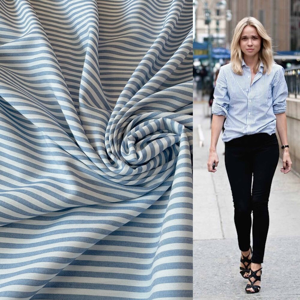 Viscose Poplin 5081 - blue/white Viscose Poplin 5081 - blue/white