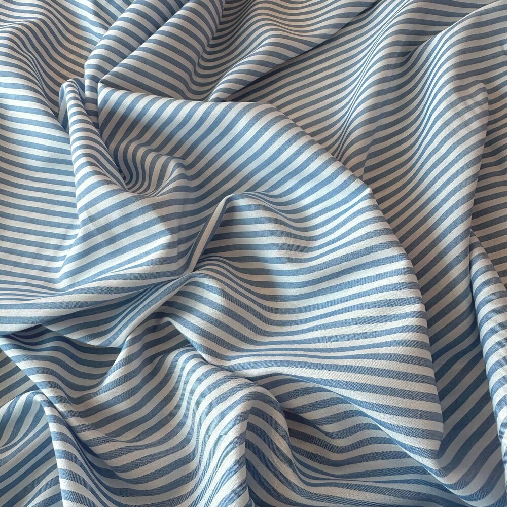 Viskose Popeline 5081 - blau/weiß Viskose Popeline 5081 - blau/weiß