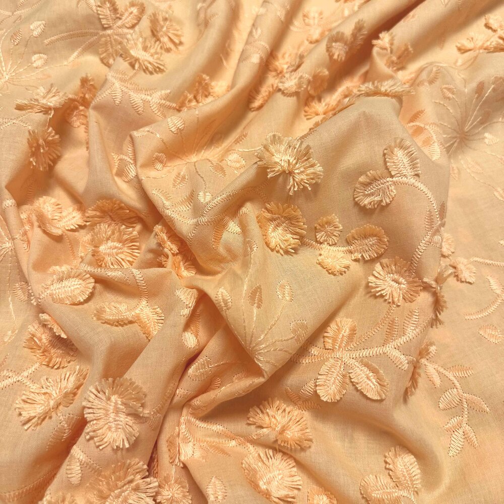 Batiste de coton brodé 5109 - orange