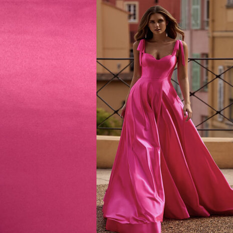 Glans Katoen Uni S31 - fuchsia Glans Katoen Uni S31 - fuchsia