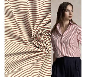 Baumwollpopeline 5122 - rot/weiß