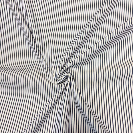 Katoen Poplin 5142 - jeansblauw/wit Katoen Poplin 5142 - jeansblauw/wit