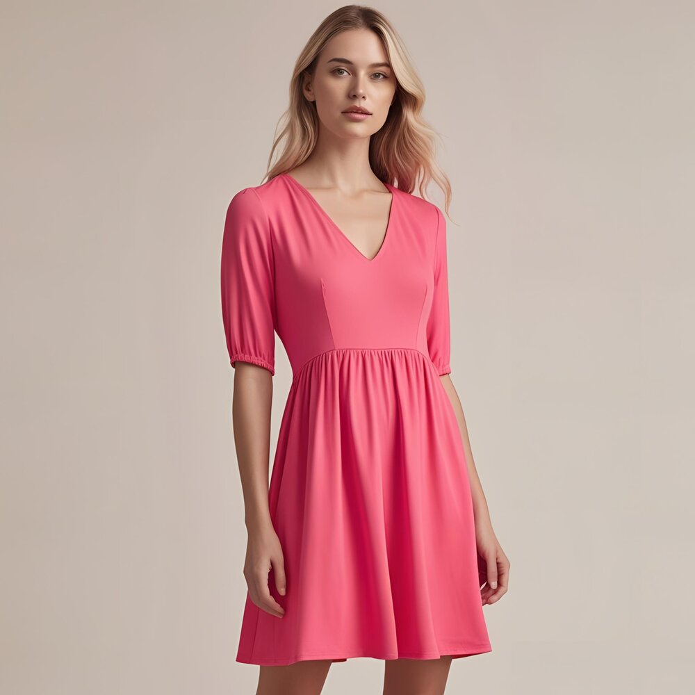 Viscose Gabardine 5163 - bright pink Viscose Gabardine 5163 - bright pink