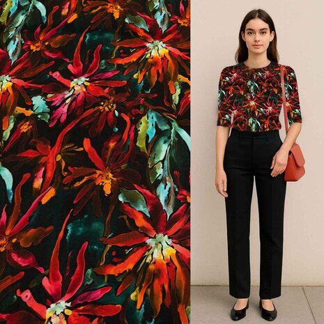 Jet d'encre Cupro Stretch - 5246 Jet d'encre Cupro Stretch - 5246