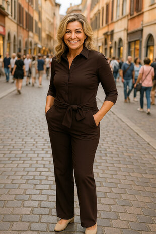 Reise-Stretch-Jersey BJE40 - Braun Reise-Stretch-Jersey BJE40 - Braun