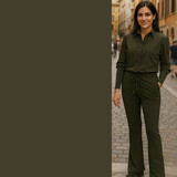 Jersey extensible de voyage BJ51 - vert mousse foncé