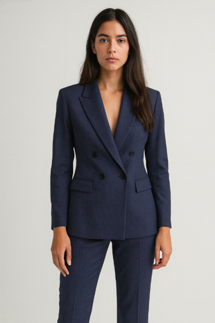 Gabardine Terlenka Stretch (heavy) WT95 - blue melange Gabardine Terlenka Stretch (heavy) WT95 - blue melange