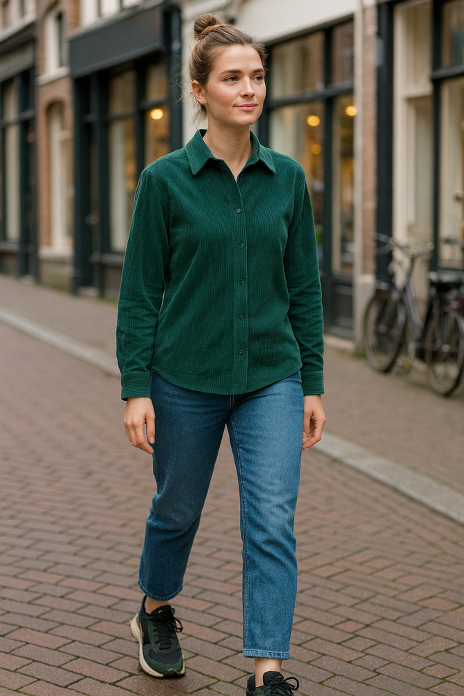 Corduroy Stretch - CS13 - Flessengroen Corduroy Stretch - CS13 - Flessengroen