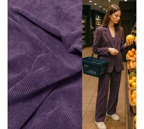 Velours côtelé extensible - CS01 - Violet Velours côtelé extensible - CS01 - Violet