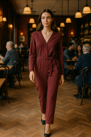 Bamboo Gabardine Stretch BC15 - dark red