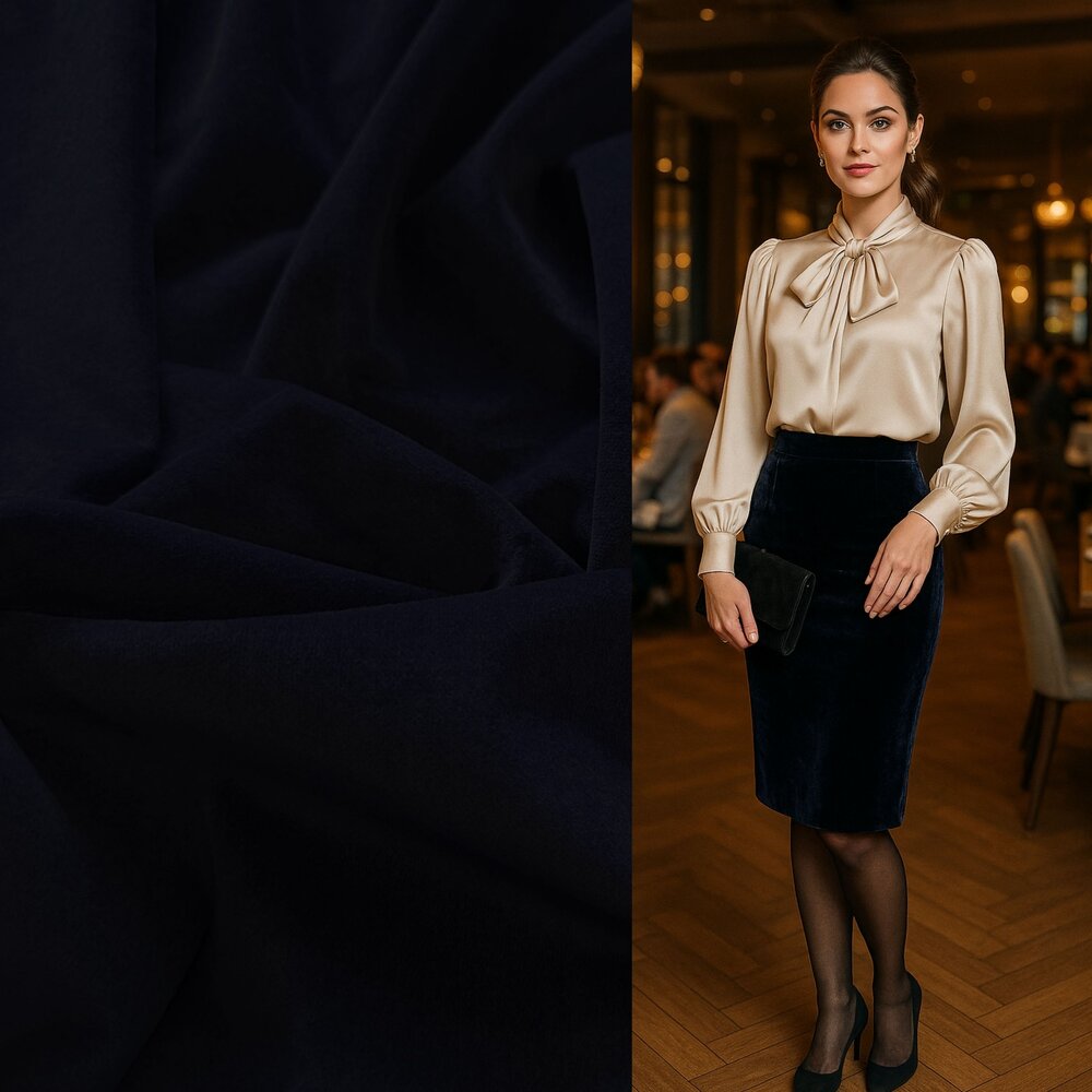 Velvet Stretch 5337 - nachtblauw Velvet Stretch 5337 - nachtblauw