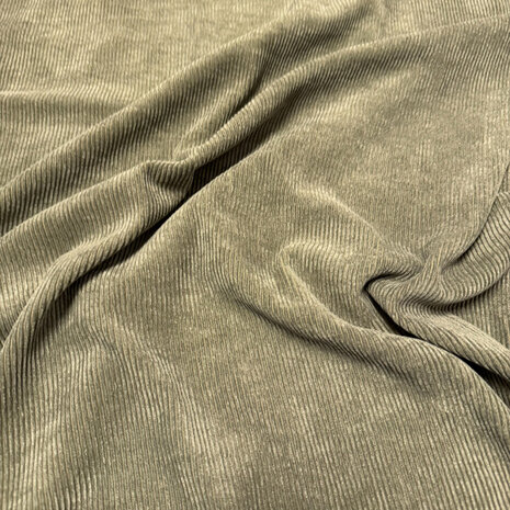 Velours côtelé extensible - CS17 - Vert olive