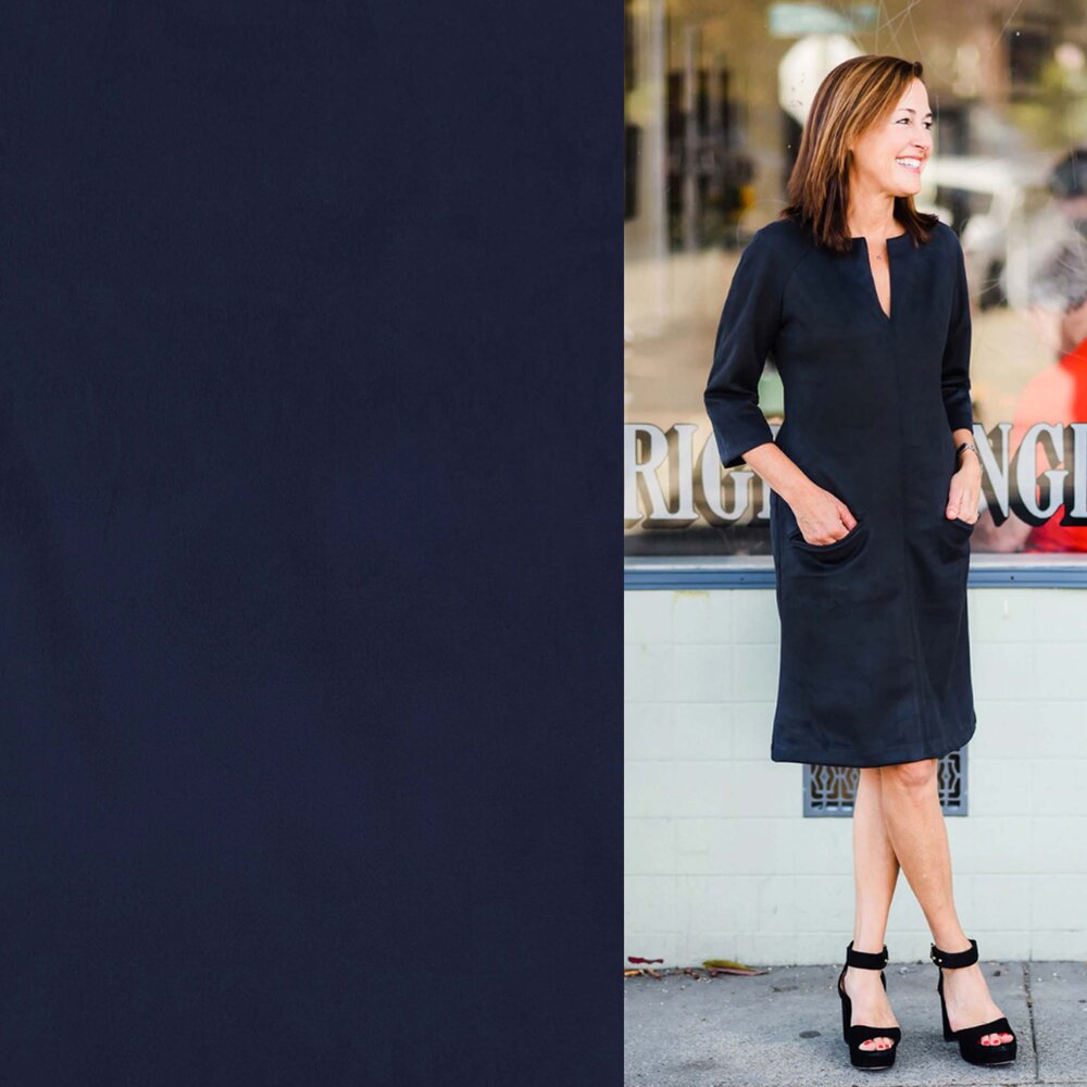 NJ COUPON - Suede Stretch SU23 - Night Blue 60X148CM