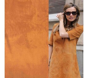 COUPON NJ - Suedine Stretch SU24 - jaune ocre 100 x 148 cm