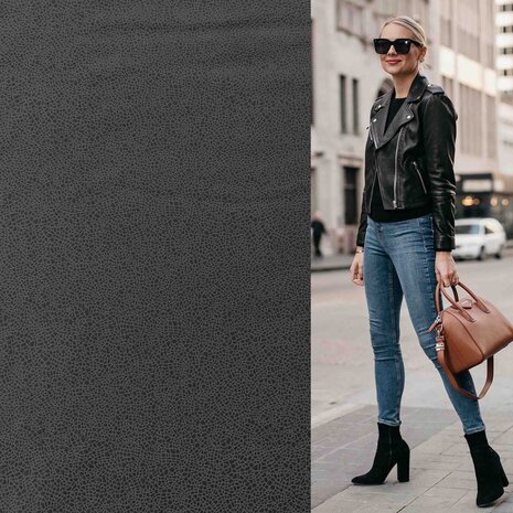 NJ COUPON - Imitatie Leder IL08 - zwart 80X140CM NJ COUPON - Imitatie Leder IL08 - zwart 80X140CM