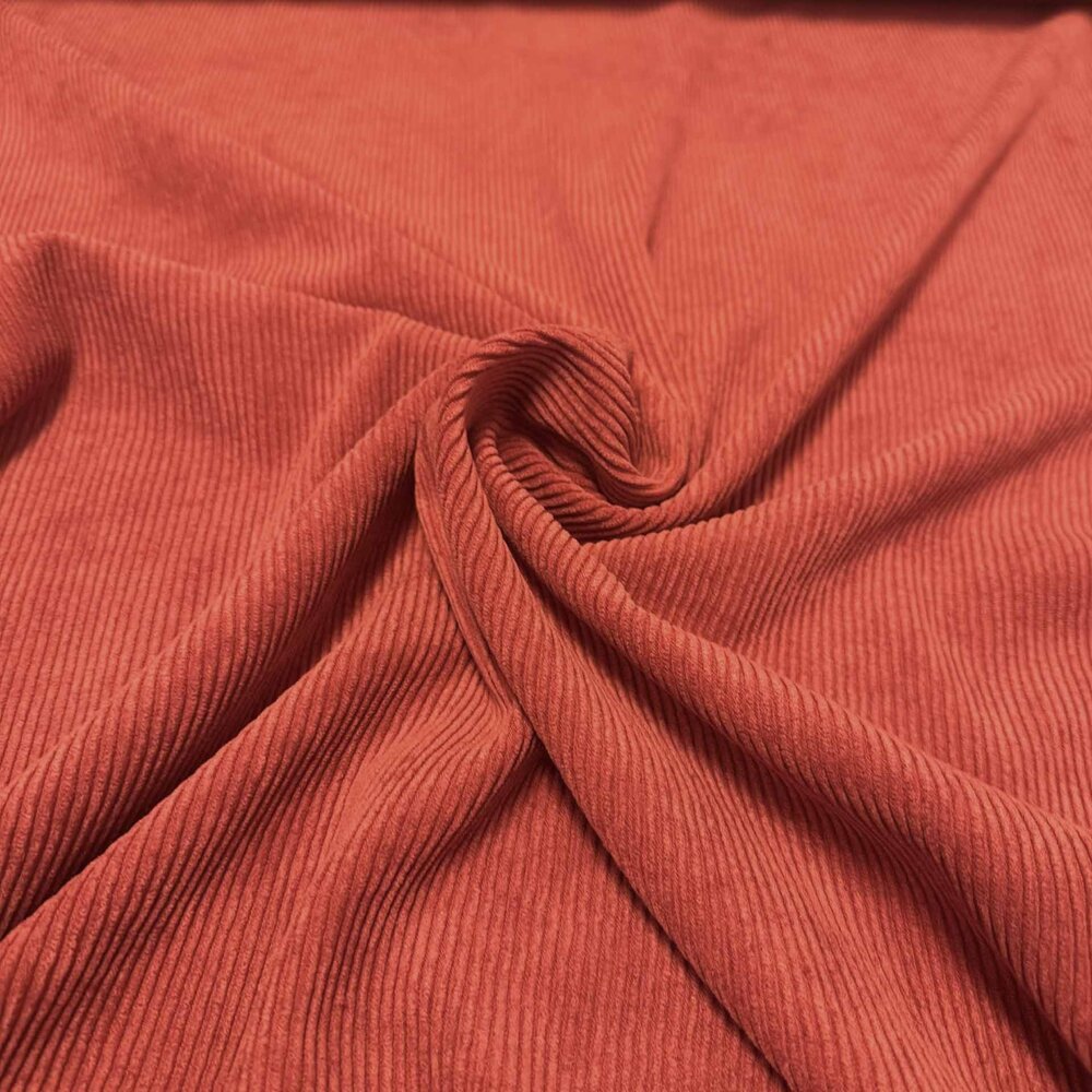 COUPON NJ - Velours côtelé extensible - CS12 - Rouge brique 100 x 140 cm COUPON NJ - Velours côtelé extensible - CS12 - Rouge brique 100 x 140 cm