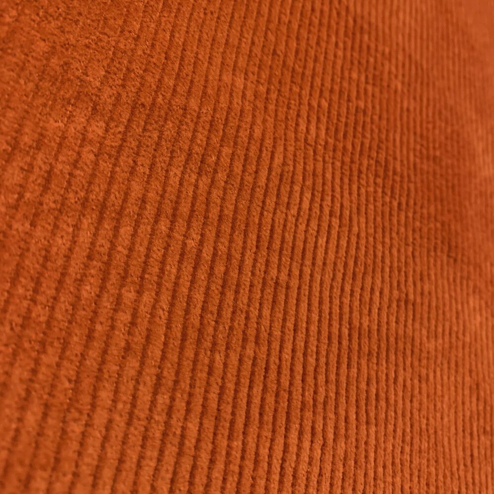 NJ-COUPON  – Baumwollcord-Stretch AB06 – Orangebraun, 140 x 140 cm