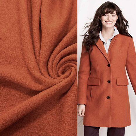 NJ COUPON - Boiled Wool Uni CW40 - brique 100x150CM NJ COUPON - Boiled Wool Uni CW40 - brique 100x150CM