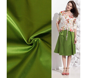 COUPON NJ - Coton brillant Uni S16 - vert citron 140 x 145 cm