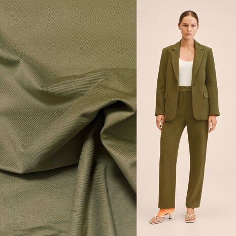 Velours extensible 5339 - vert armée