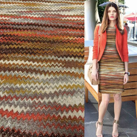 NJ COUPON– Strickstoff mit Zickzackmuster 4826 90+60x145 cm