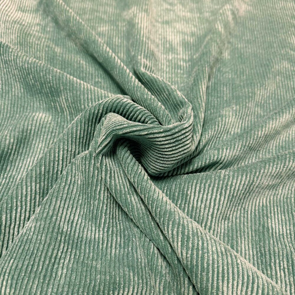 NJ COUPON -  Corduroy Stretch - CS21 - Zeegroen  100X140CM