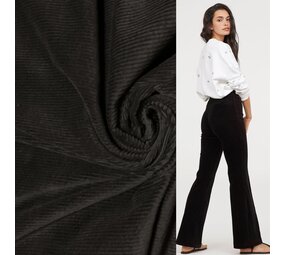 NJ COUPON – Baumwollcord Stretch AB03 – Schwarz 100 x 140 cm