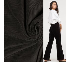 NJ COUPON – Baumwollcord Stretch AB03 – Schwarz 120 x 140 cm