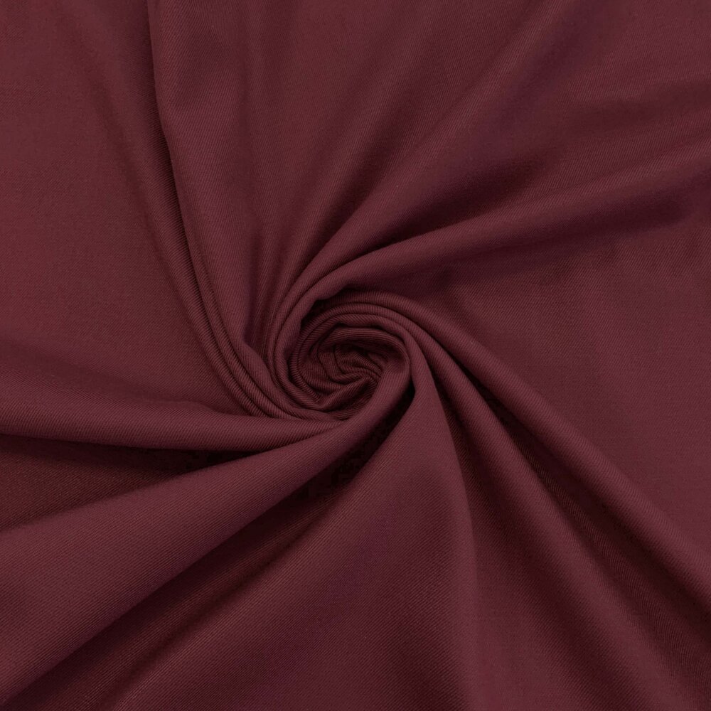 COUPON NJ - Gabardine de bambou extensible BC11 - rouge bordeaux 90+75x150cm