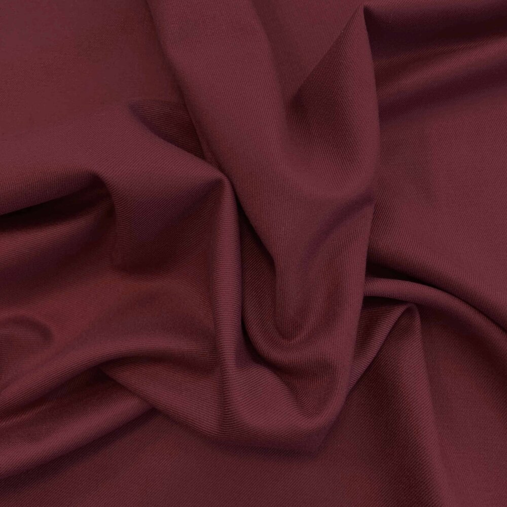 COUPON NJ - Gabardine de bambou extensible BC11 - rouge bordeaux 90+75x150cm