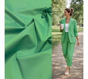 Katoen Stretch 5427 - soft smaragdgroen