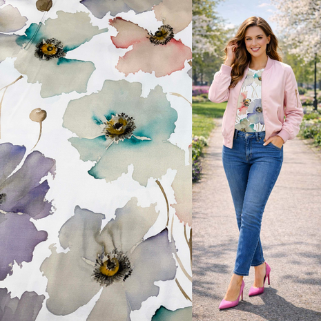 Satin extensible en viscose 5432