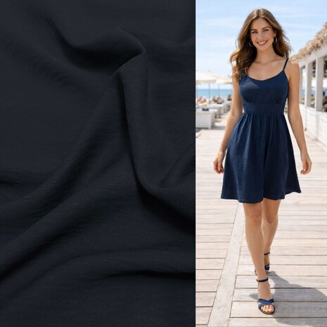 Linen Viscose Twill 5440 - dark blue